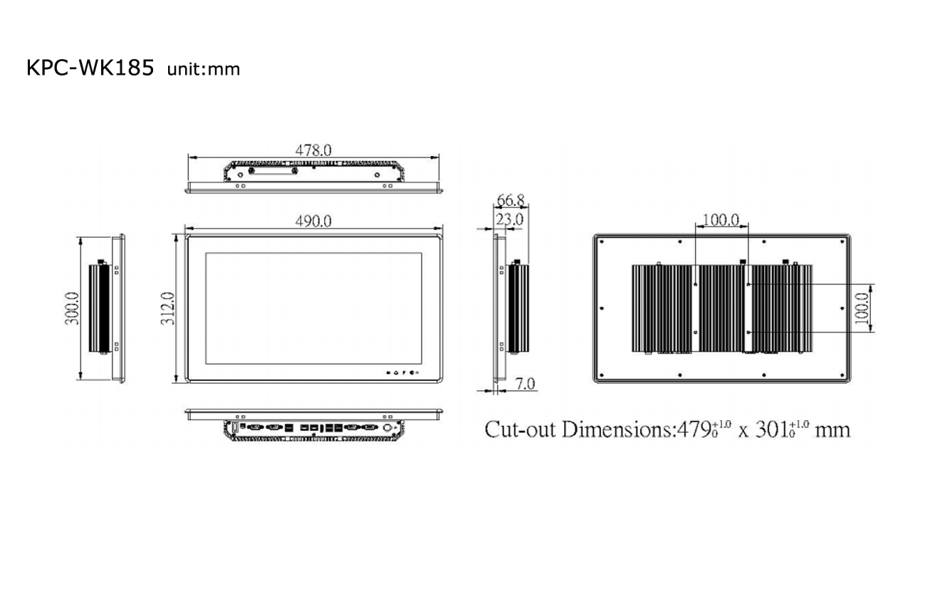 KPC-WK185  全平面系列 富士康工业平板电脑（宽屏）