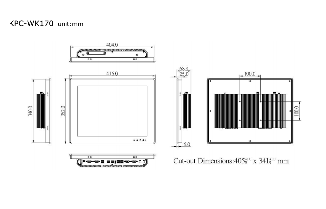 KPC-WK170  全平面系列 富士康工业平板电脑（方屏）