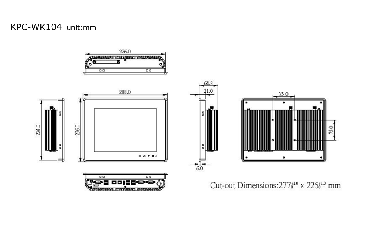 KPC-WK104  全平面系列 富士康工业平板电脑（方屏）