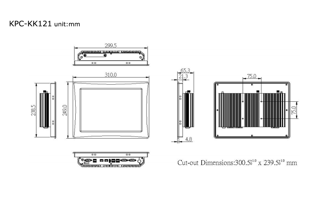 KPC-KK121  无风扇系列 富士康工业平板电脑（方屏）